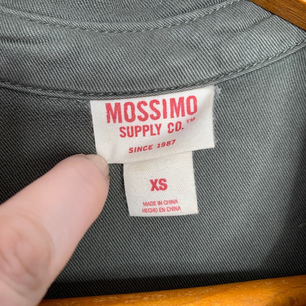 3/$20 Mossimo Supply Co womens army green sleeveless button front shirt dress XS - Picture 8 of 10